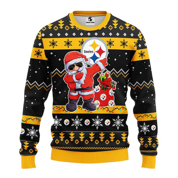 Pittsburgh Steelers Dabbing Santa Claus Ugly Christmas Sweater BGSWT179