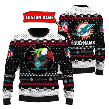 Miami Dolphins Personalized Woolen Sweater BG51