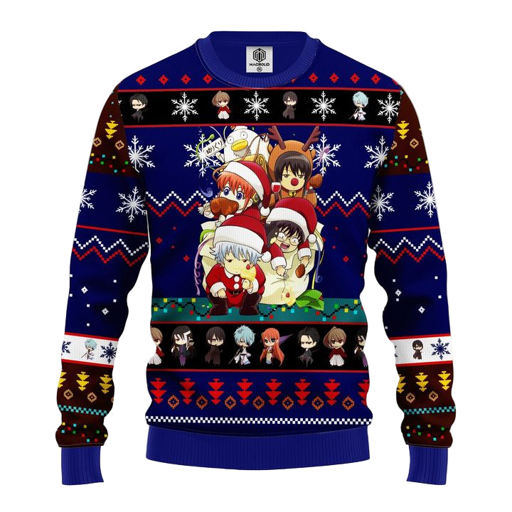 Gintama Ugly Christmas Sweater Blue 1 Amazing Gift Idea Thanksgiving Gift ? Usalast