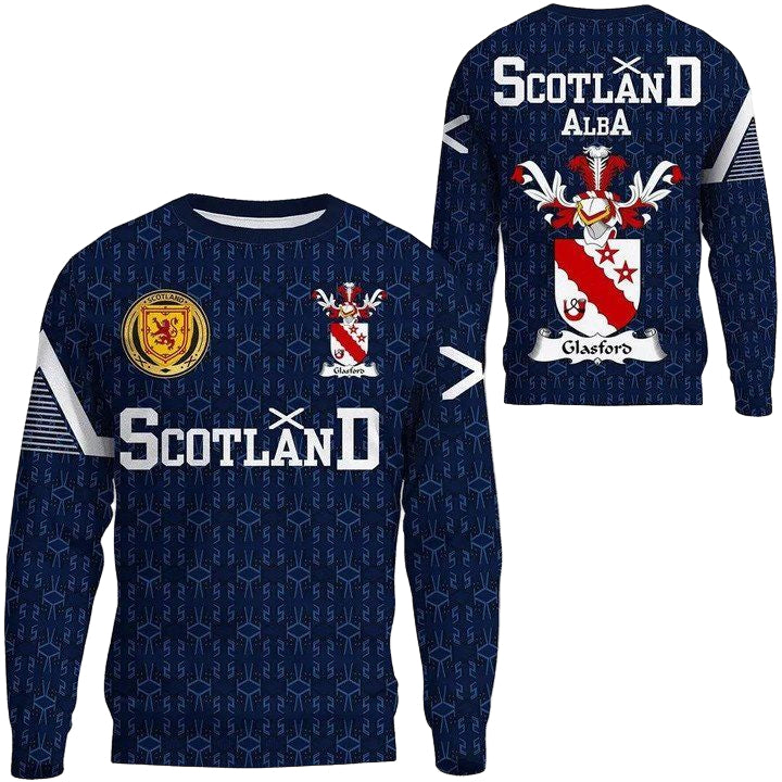 Glasford Family Crest Sweater Scottish Home ? 1991 Style A7 ? Usalast