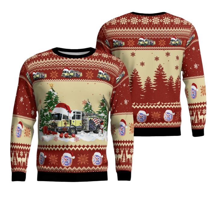Glendale Hardin County Kentucky Glendale Volunteer Fire Department Christmas Sweater 3D ? Usalast