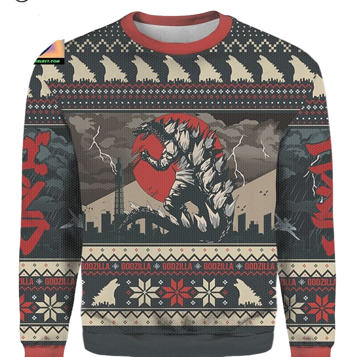 Godzilla Christmas Believe Xmas Ugly Christmas 3D Sweater ? Usalast