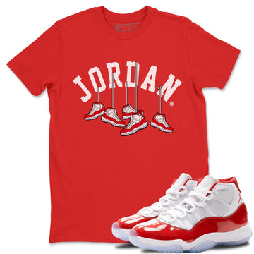 Hanging Sneakers Unisex Tops - Air Jordan 11 Cherry