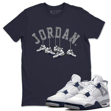 Hanging Sneakers Unisex Tops - Air Jordan 4 Midnight Navy