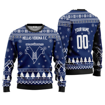 Hellas Verona FC Personalized Ugly Christmas Sweater Blue Version ? Usalast
