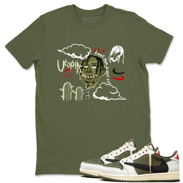 I Can Fly Sneaker Tees - Air Jordan 1 Travis Scott Medium Olive