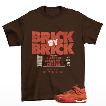 Sneaker Label Jordan 4 Brick by Brick Sneaker Matching Tee Shirt Brown