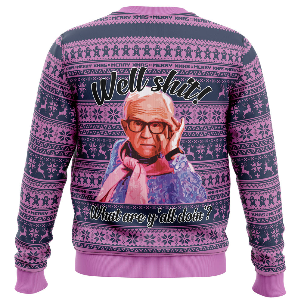 Leslie Jordan Well Sheesh Ugly Christmas Sweater