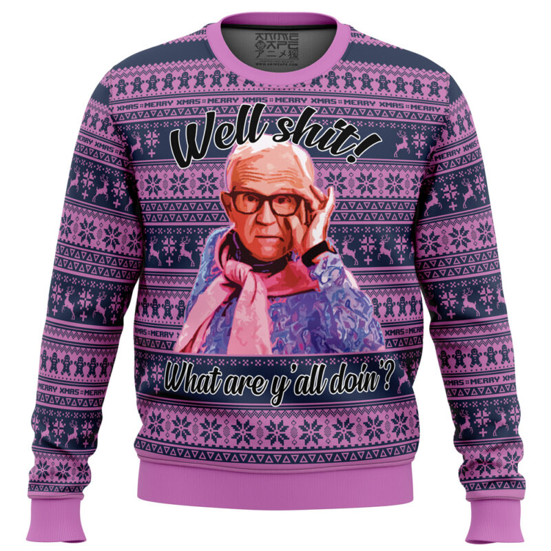 Leslie Jordan Well Sheesh Ugly Christmas Sweater