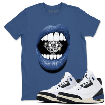 Lips Diamond Sneaker Tees - Air Jordan 3 A Ma Maniere x Diffused Blue
