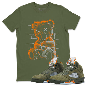 Neon Bear Sneaker Tees - Air Jordan 5 Olive