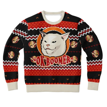 Ok Boomer Funny Meme 2022 Design 3d Ugly Christmas Sweater ? Usalast
