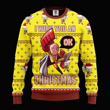 One Punch Man 3D Ugly Christmas Sweater Amazing Gift Idea Thanksgiving Gift ? Usalast
