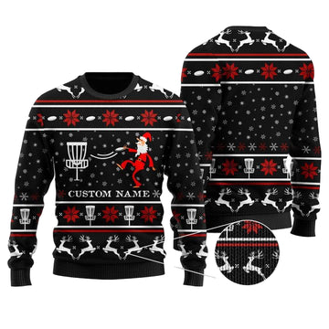 Personalized Disc Golf Noel Pattern Ugly Christmas Sweater ? Usalast
