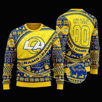 Personalized Nfl Los Angeles Rams Custom Yellow Christmas Sweater ? Usalast