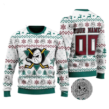 Personalized The Mighty Ducks Movie Ice Hockey Custom White Christmas Sweater ? Usalast