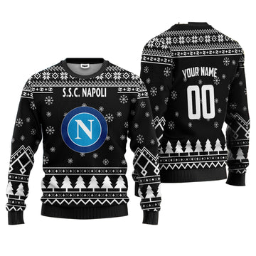 S.S.C Napoli Personalized Ugly Christmas Sweater Black Version ? Usalast