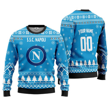 S.S.C Napoli Personalized Ugly Christmas Sweater Blue Version ? Usalast