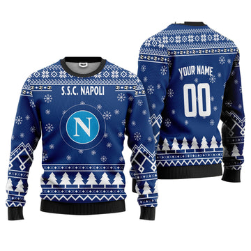 S.S.C Napoli Personalized Ugly Christmas Sweater Navy Version ? Usalast