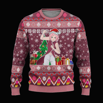 Sakura Uchiha Anime Ugly Christmas Sweater Custom Boruto Xmas Gift ? Usalast