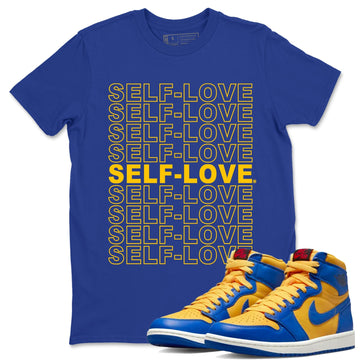 Self Love Unisex Tops - Air Jordan 1 Game Royal Varsity Maize