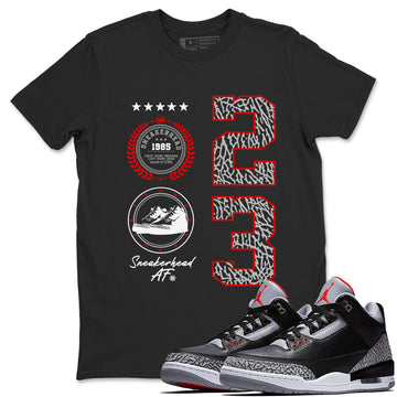 Sneaker Emblem Sneaker Tees - Air Jordan 3 Black Cement