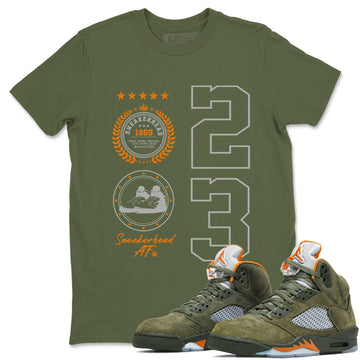 Sneaker Emblem Sneaker Tees - Air Jordan 5 Olive