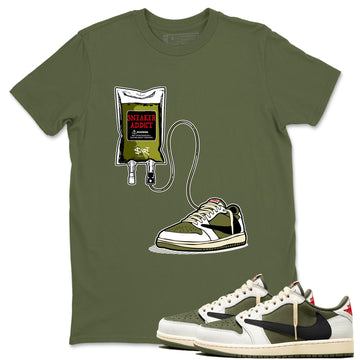 Sneaker Therapy Sneaker Tees - Air Jordan 1 Travis Scott Medium Olive
