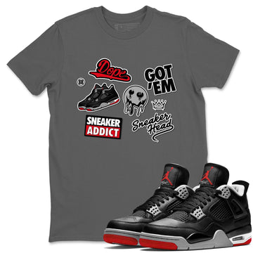 Sneakerhead Sticker Sneaker Tees - Air Jordan 4 Bred Reimagined
