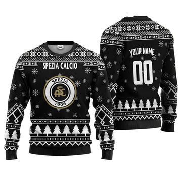 Spezia Calcio Personalized Ugly Christmas Sweater Black Version ? Usalast