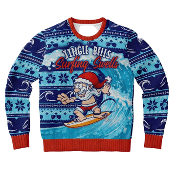 Surfing Santa Funny Santa Xmas 3d Ugly Christmas Sweater ? Usalast
