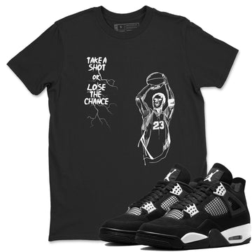 Take A Shot Sneaker Tees - Air Jordan 4 White Thunder