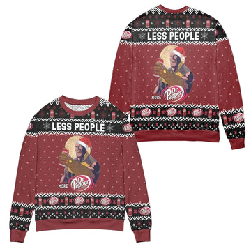 Thanos Less People More Dr Pepper Snowflake Ugly Christmas Sweater ? Red ? Usalast