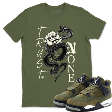 Trust None Sneaker Tee - Air Jordan 4 Medium Olive