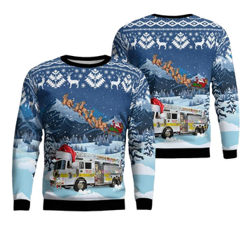 Turtle Creek Fire Department Turtle Creek Pennsylvania Christmas AOP Sweater ? Usalast