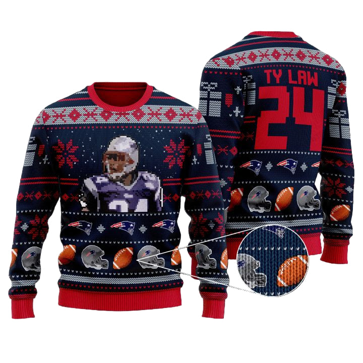 Ty Law 24 New England Patriots Nfl Christmas Sweater ? Usalast