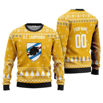 U.C Sampdoria Personalized Ugly Christmas Sweater Yellow Version ? Usalast
