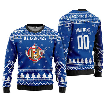 U.S. Cremonese Personalized Ugly Christmas Sweater Blue Version ? Usalast