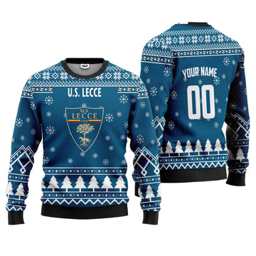 U.S. Lecce Personalized Ugly Christmas Sweater Blue Version ? Usalast