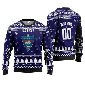 U.S. Lecce Personalized Ugly Christmas Sweater Navy Version ? Usalast