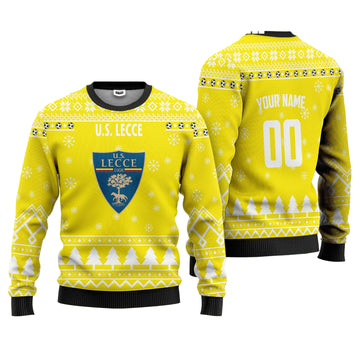 U.S. Lecce Personalized Ugly Christmas Sweater Yellow Version ? Usalast