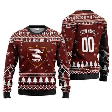 U.S. Salernitana 1919 Personalized Ugly Christmas Sweater Brown Version ? Usalast