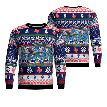 US Air Force Texas Air National Guard C-130J Christmas AOP Sweater ? Usalast