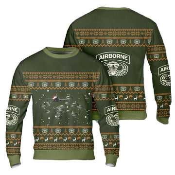 US Army Paratroopers With The 82nd Airborne Division Parachute Christmas Sweater 3D ? Usalast