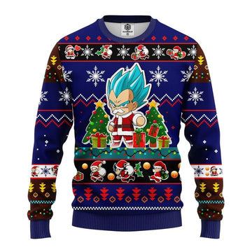 Vegeta Blue Anime Dragon Ball Ugly Christmas Sweater Blue 1 Amazing Gift Idea Thanksgiving Gift ? Usalast