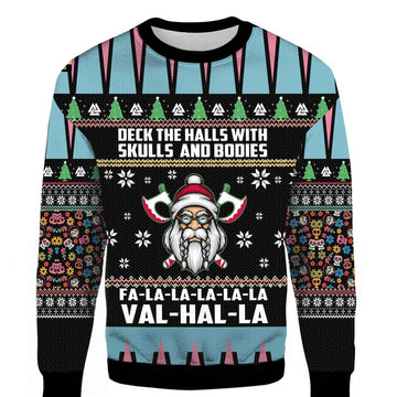 Viking Deck The Halls With Skulls And Bodies Ugly Xmas 3D Christmas 2022 Sweater ? Usalast