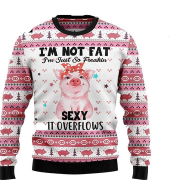 Vintage Im Not Fat Im Just So Freakin Sexyy It Overflow 3d Ugly Christmas Sweater ? Usalast