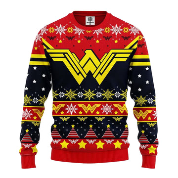 Wonder Woman Red Yellow Ugly Christmas Sweater Amazing Gift Idea Thanksgiving Gift ? Usalast