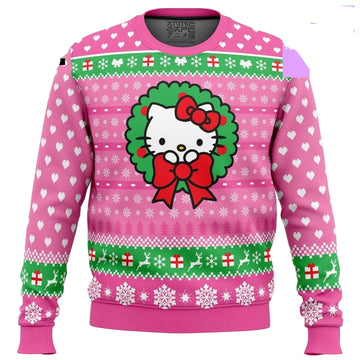 Wreath Disney Hello Kitty 3d Ugly Christmas Sweater ? Usalast
