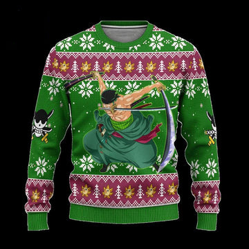Zoro One Piece Anime Ugly Christmas Sweater Xmas Gift ? Usalast